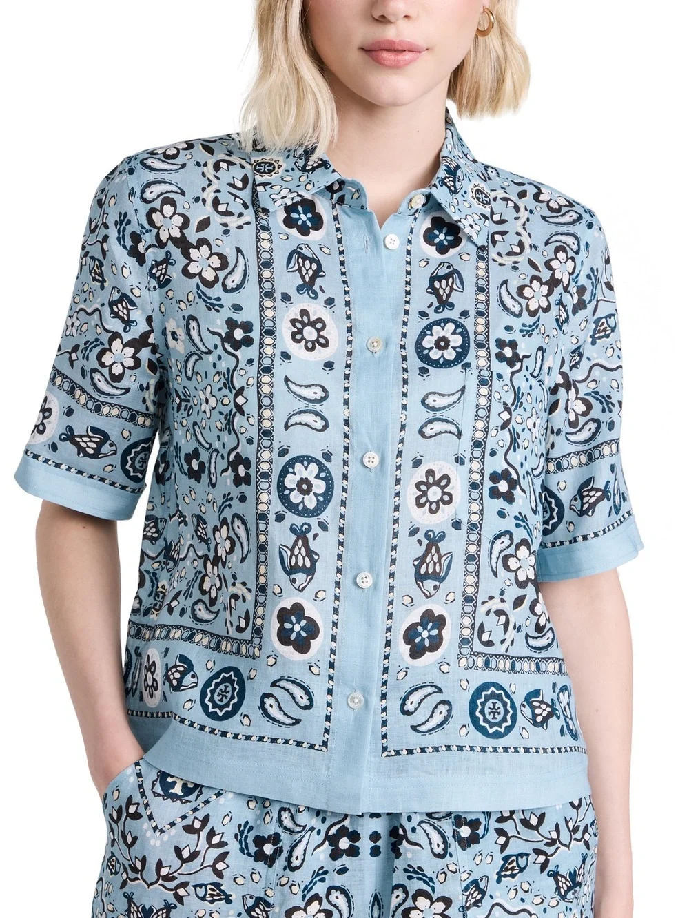 Tory burch Pisces dream camp linen shirt